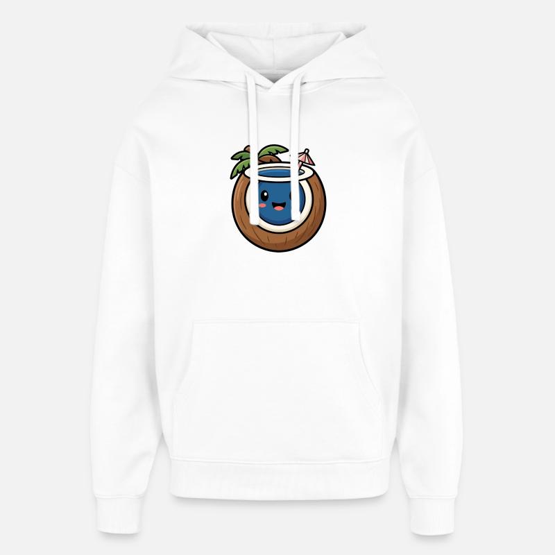 Sweet Coconut - Été 2026 Design Beach - Sweat à capuche unisexe Stanley/Stella Oversized - blanc