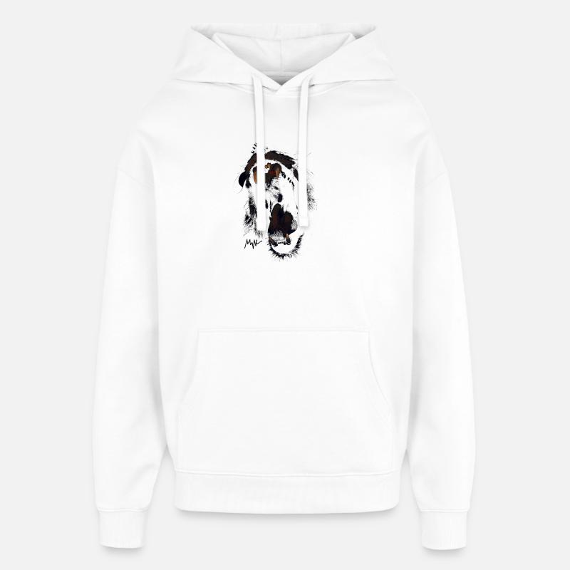 lion - Sweat à capuche unisexe Stanley/Stella Oversized - blanc