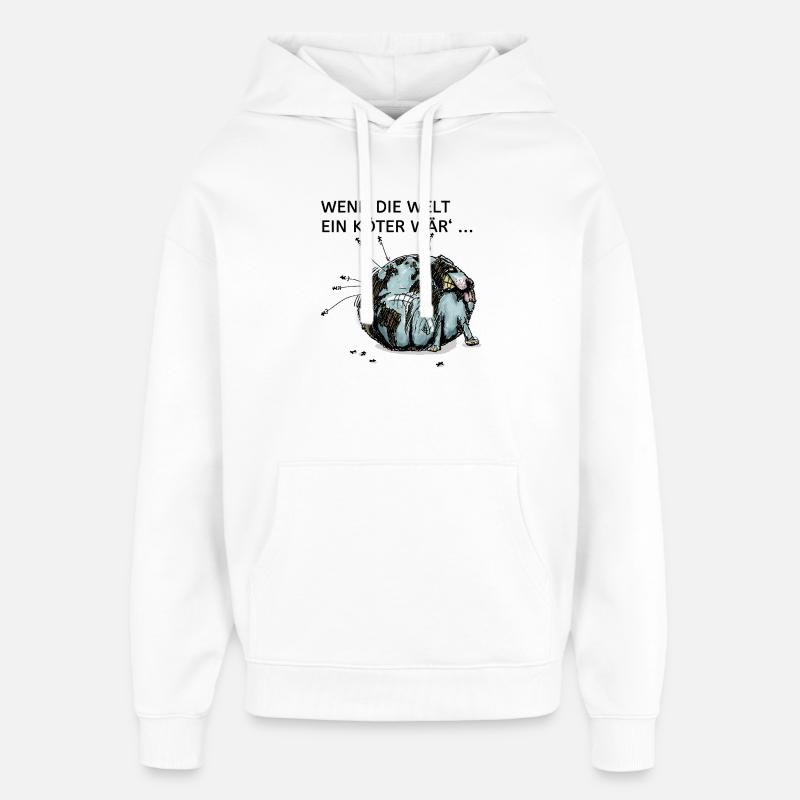 Weltköter - Oversized Unisex Hoodie von Stanley/Stella - Weiß