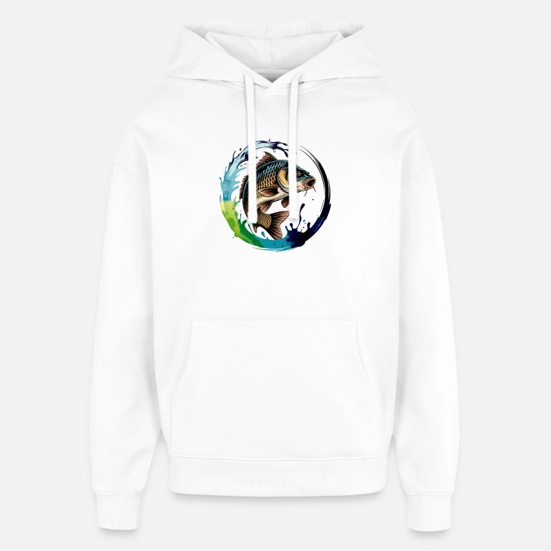 Carpe sauteuse - Sweat à capuche unisexe Stanley/Stella Oversized - blanc