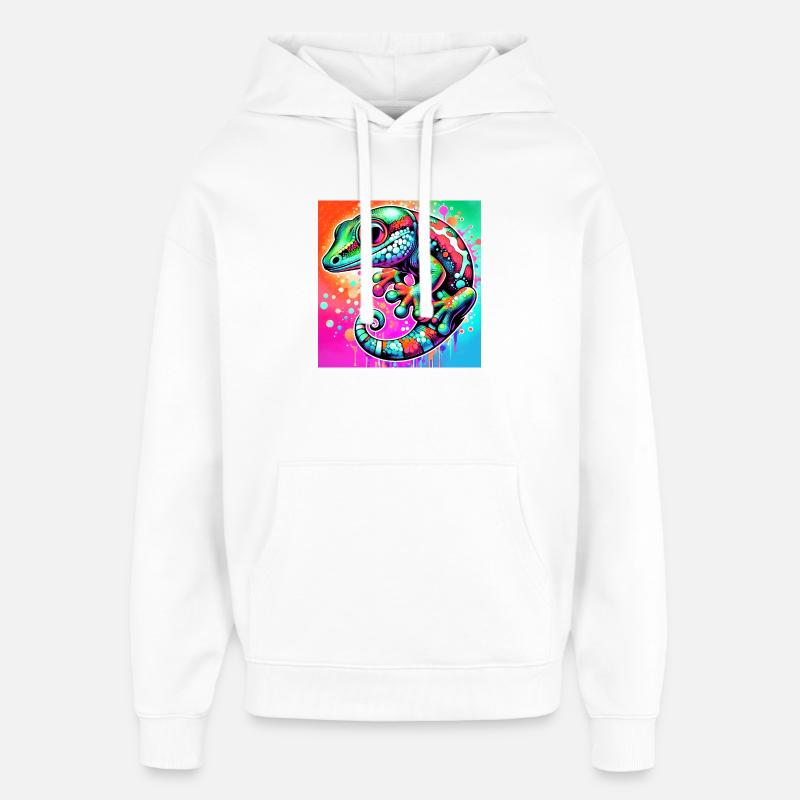 Gecko - Oversized Unisex Hoodie von Stanley/Stella - Weiß