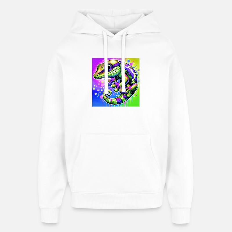 Gecko - Sweat à capuche unisexe Stanley/Stella Oversized - blanc