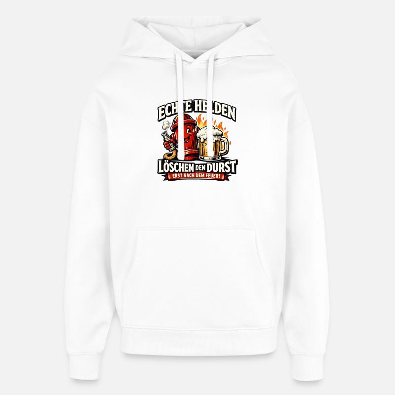 Echte Helden löschen den Durst - Oversized Unisex Hoodie von Stanley/Stella - Weiß