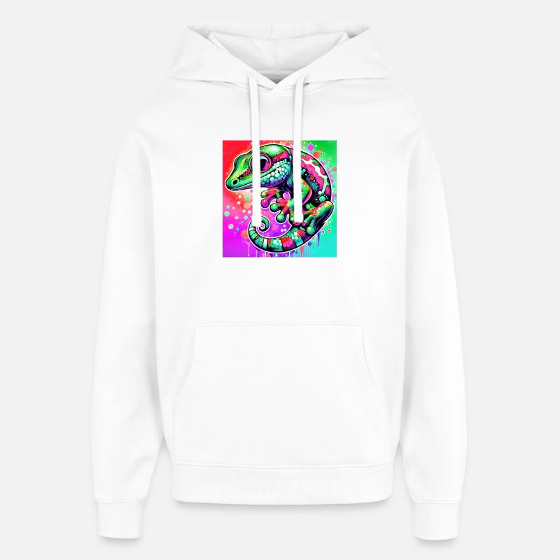 Gecko - Sweat à capuche unisexe Stanley/Stella Oversized - blanc
