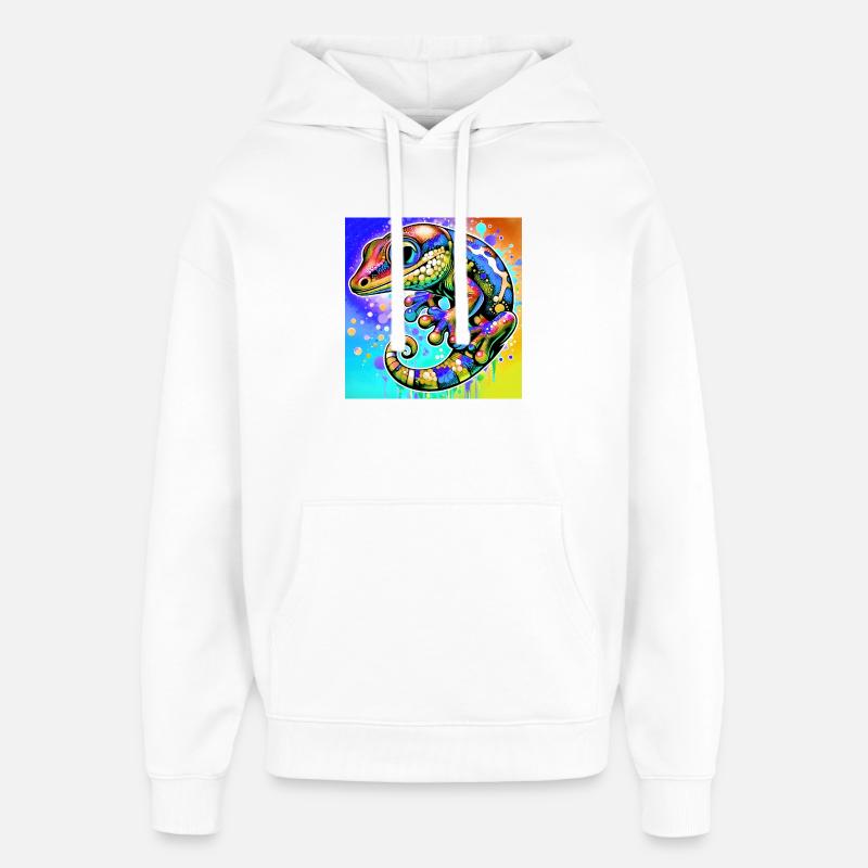 Gecko - Sweat à capuche unisexe Stanley/Stella Oversized - blanc