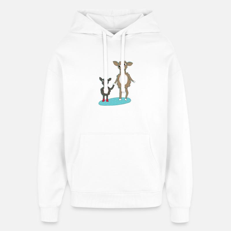 Inscription à l’école Lama - Sweat à capuche unisexe Stanley/Stella Oversized - blanc