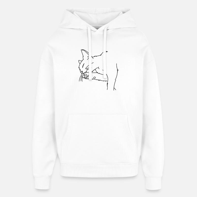 Chat - Sweat à capuche unisexe Stanley/Stella Oversized - blanc