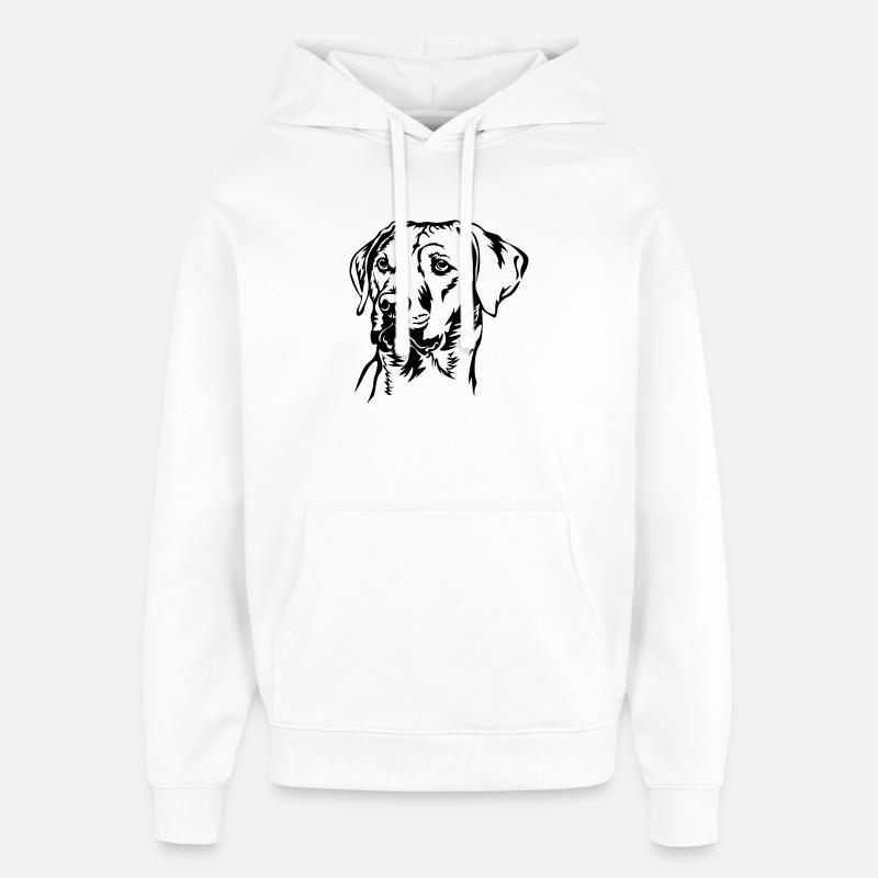 Rhodesian Ridgeback tête - Sweat à capuche unisexe Stanley/Stella Oversized - blanc