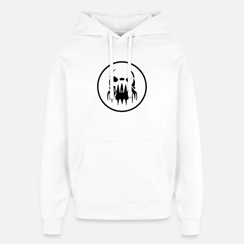 Logo Zombie Alien - Sweat à capuche unisexe Stanley/Stella Oversized - blanc