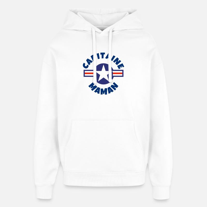 capitaine maman, super maman, meilleure maman - Sweat à capuche unisexe Stanley/Stella Oversized - blanc
