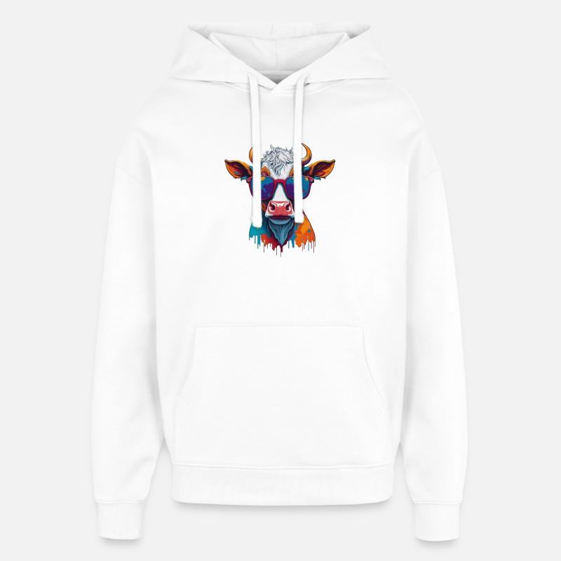 vache fraîche - Sweat à capuche unisexe Stanley/Stella Oversized - blanc
