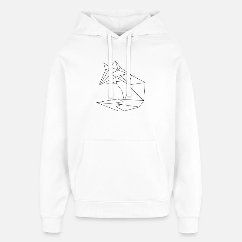 Fuchs im ORGAMI style Liniar - Oversized Unisex Hoodie von Stanley/Stella - Weiß