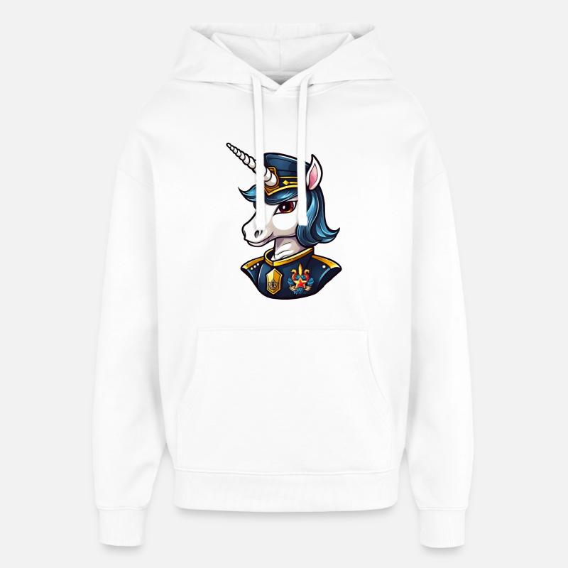 Policière licorne - Sweat à capuche unisexe Stanley/Stella Oversized - blanc