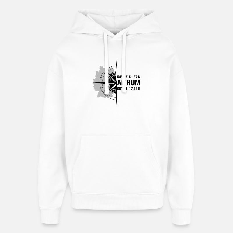 Halbierter Amrum schwarz - Oversized Unisex Hoodie von Stanley/Stella - Weiß