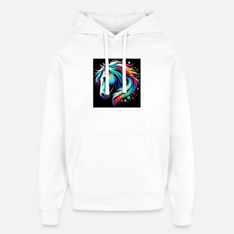Cheval - Sweat à capuche unisexe Stanley/Stella Oversized - blanc