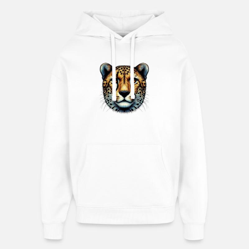 Guépard - Sweat à capuche unisexe Stanley/Stella Oversized - blanc
