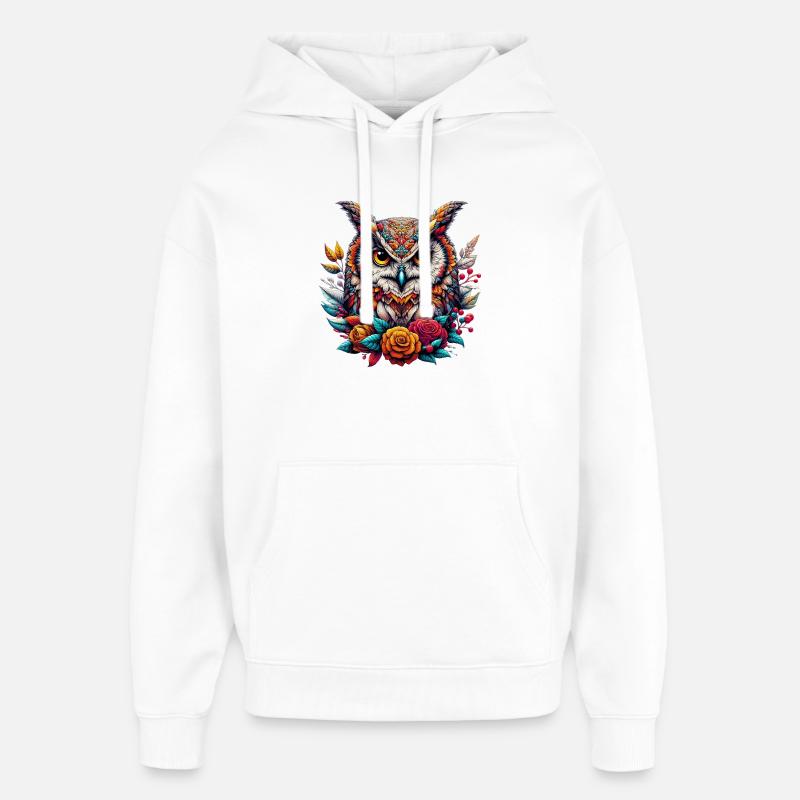Eule - Oversized Unisex Hoodie von Stanley/Stella - Weiß