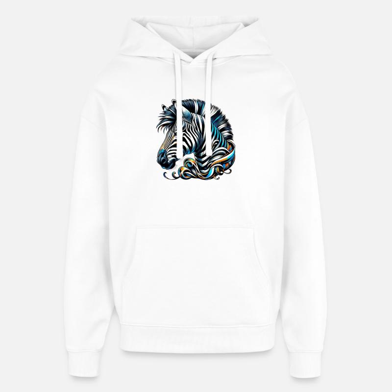 Zebra - Oversized Unisex Hoodie by Stanley/Stella - white