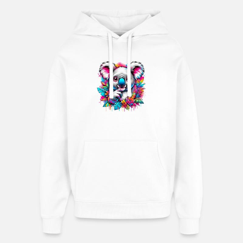 Koala - Oversized Unisex Hoodie von Stanley/Stella - Weiß