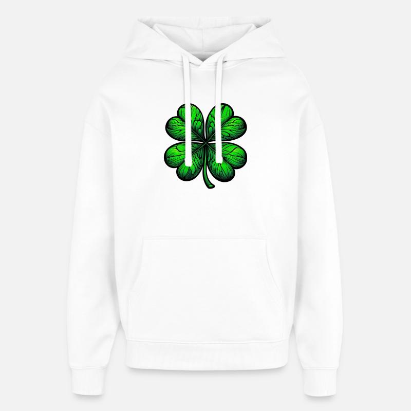 Trèfle à quatre feuilles - Sweat à capuche unisexe Stanley/Stella Oversized - blanc