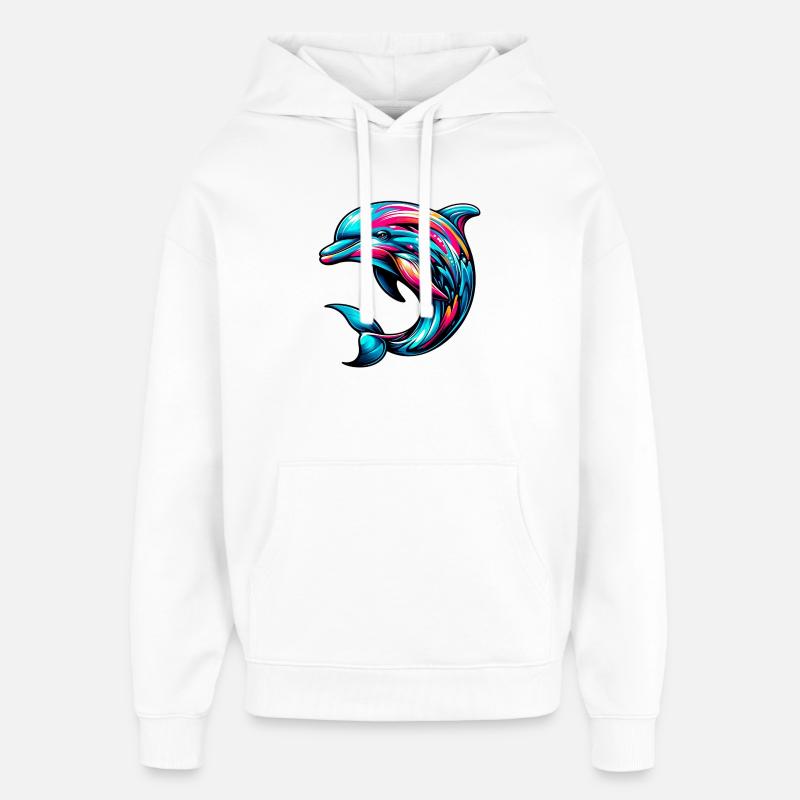 Dauphin - Sweat à capuche unisexe Stanley/Stella Oversized - blanc