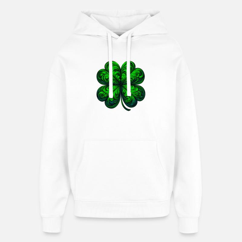 Trèfle à quatre feuilles - Sweat à capuche unisexe Stanley/Stella Oversized - blanc