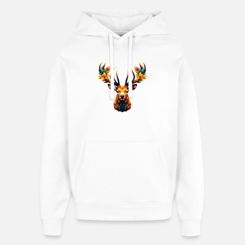 Cerf - Sweat à capuche unisexe Stanley/Stella Oversized - blanc