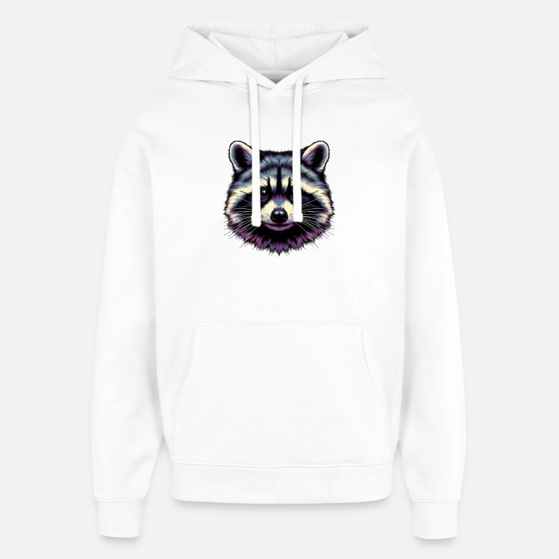 Raton laveur - Sweat à capuche unisexe Stanley/Stella Oversized - blanc