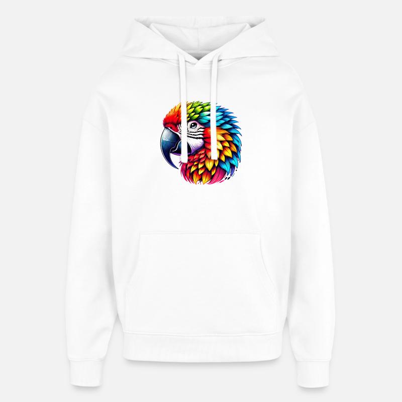 Perroquet - Sweat à capuche unisexe Stanley/Stella Oversized - blanc