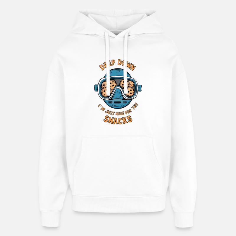 I Dive Deep for Snacks - Oversized Unisex Hoodie von Stanley/Stella - Weiß