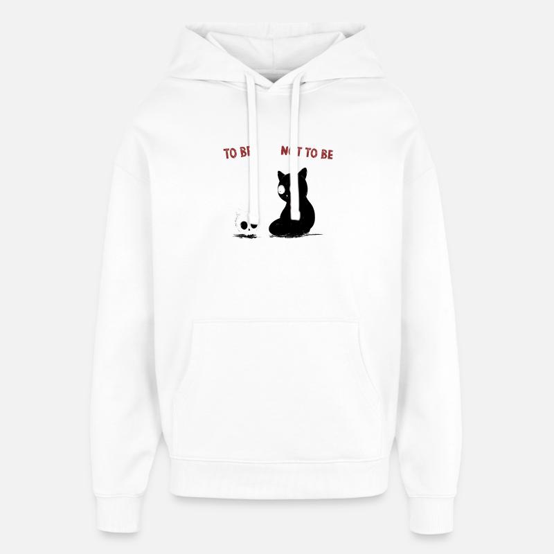 Le chat poétique de Schroedinger - Sweat à capuche unisexe Stanley/Stella Oversized - blanc