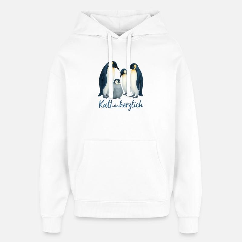 Manchots bleus d’hiver - Sweat à capuche unisexe Stanley/Stella Oversized - blanc