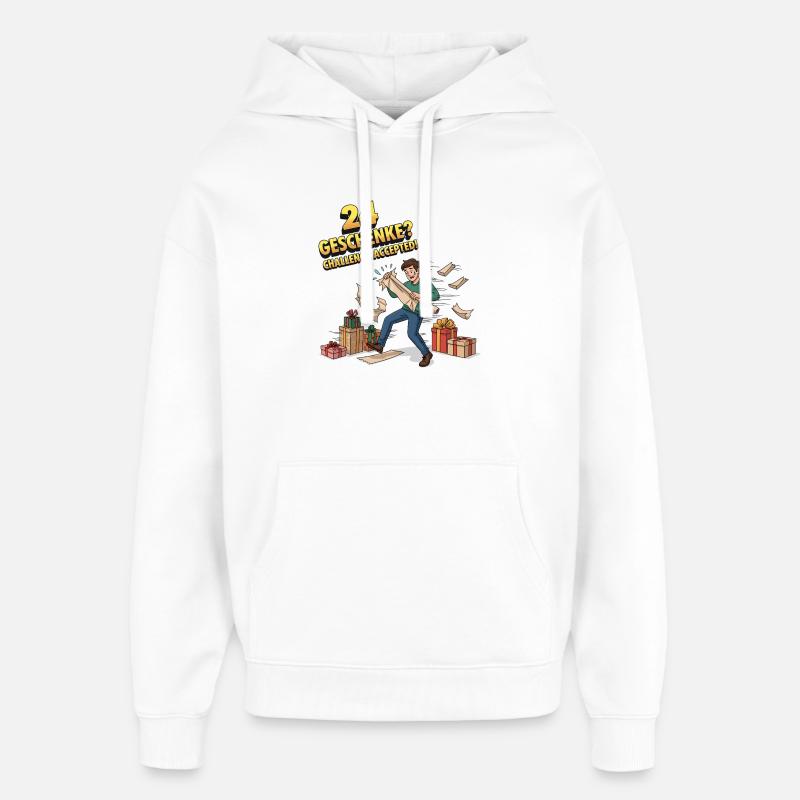24 Geschenke? Challenge Accepted ! - Oversized Unisex Hoodie von Stanley/Stella - Weiß