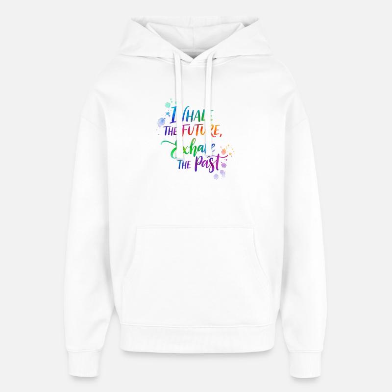 Conception inspirante de calligraphie arc-en-ciel - Sweat à capuche unisexe Stanley/Stella Oversized - blanc