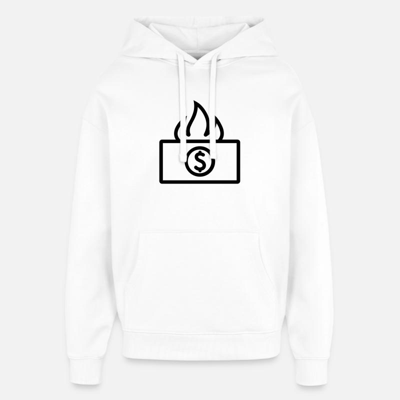 Argent qui Brûle - Sweat à capuche unisexe Stanley/Stella Oversized - blanc