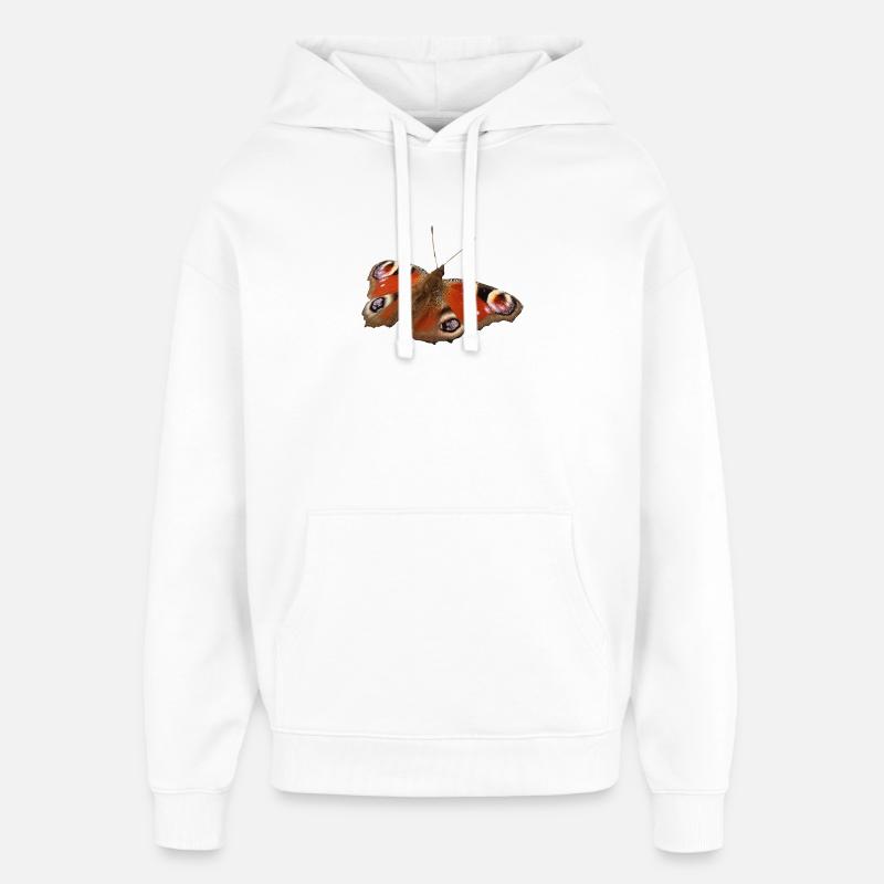 Papillon ozone rouge - Sweat à capuche unisexe Stanley/Stella Oversized - blanc