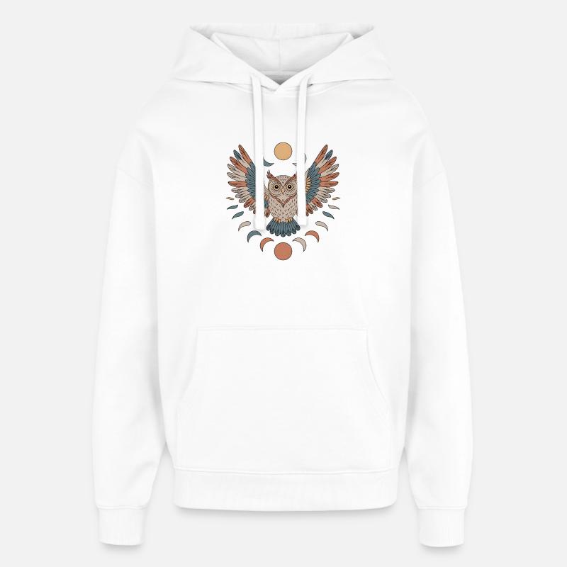 Boho Eule - Oversized Unisex Hoodie von Stanley/Stella - Weiß