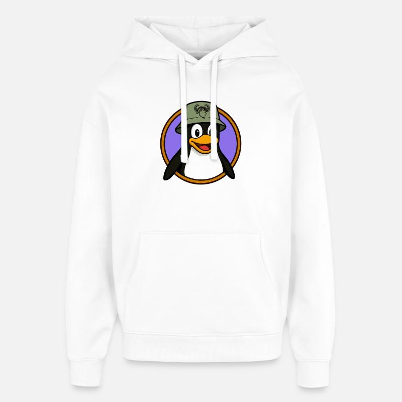 Tux Linux + GNU Hat - Oversized Unisex Hoodie by Stanley/Stella - white