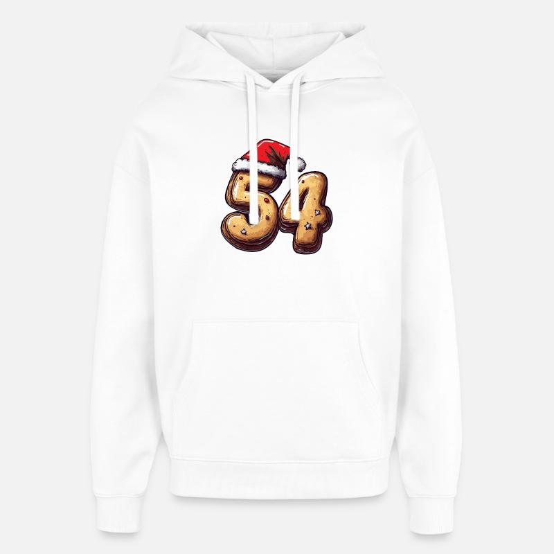 Biscuit de Noël à 54 chiffres - Sweat à capuche unisexe Stanley/Stella Oversized - blanc