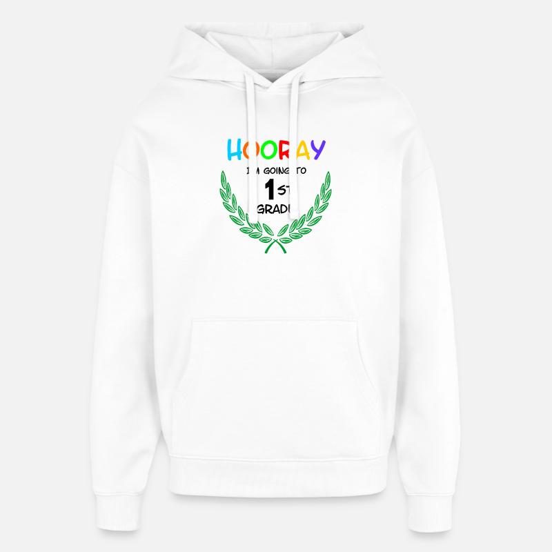 Hourra, je vais en CP ** - Sweat à capuche unisexe Stanley/Stella Oversized - blanc