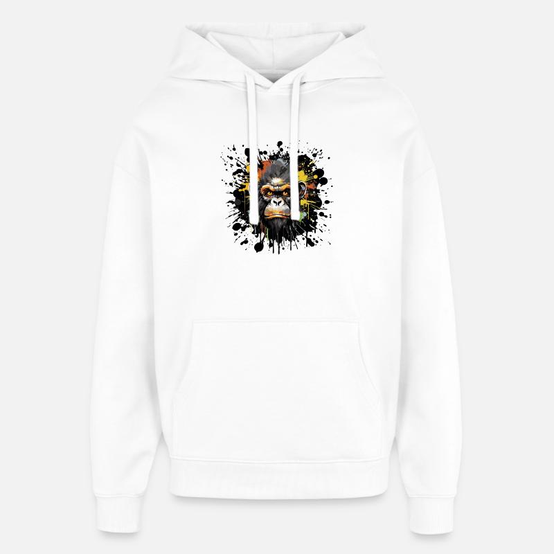 Singe Graffiti Animal - Sweat à capuche unisexe Stanley/Stella Oversized - blanc
