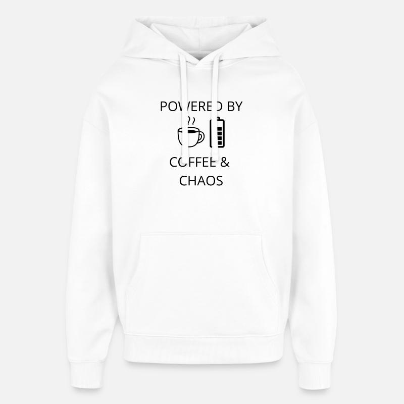 Café et chaos - Sweat à capuche unisexe Stanley/Stella Oversized - blanc