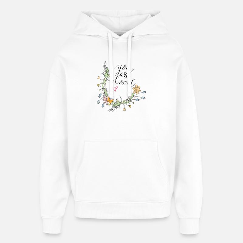 Vrille de fleur - Sweat à capuche unisexe Stanley/Stella Oversized - blanc