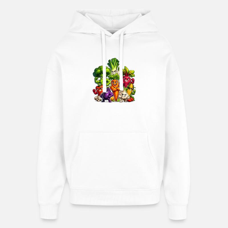 Strong vegetables in a comic look - Oversized Unisex Hoodie by Stanley/Stella - white