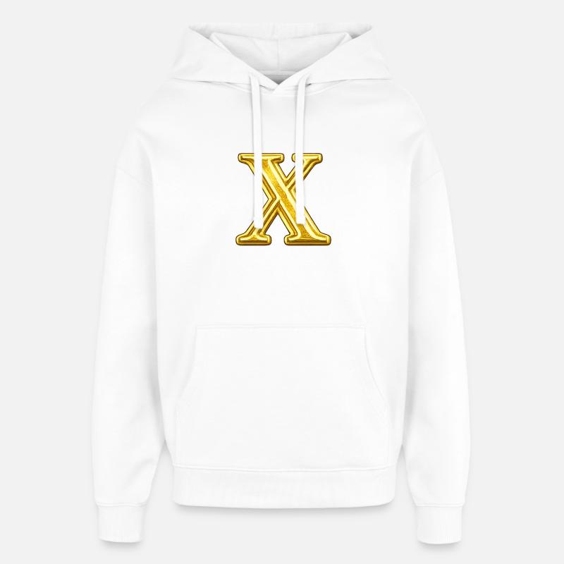 Emblème X Or - Sweat à capuche unisexe Stanley/Stella Oversized - blanc