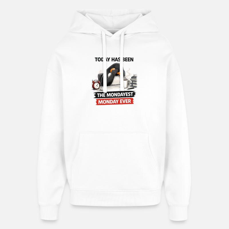 Blues des Penguins du lundi - Sweat à capuche unisexe Stanley/Stella Oversized - blanc