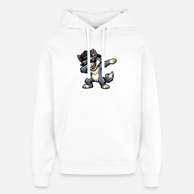Loup Dab - Sweat à capuche unisexe Stanley/Stella Oversized - blanc