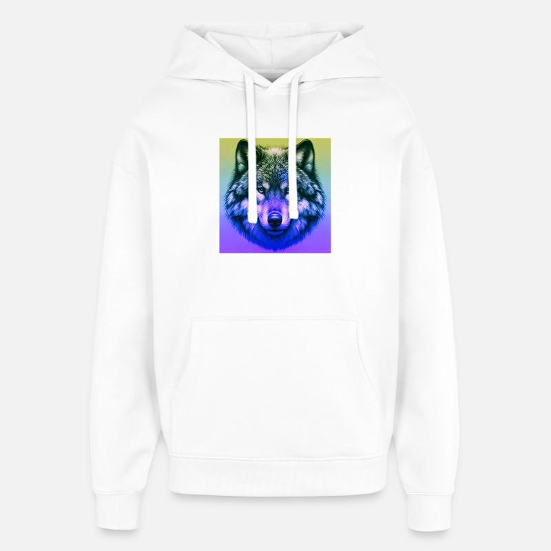 Loup - Sweat à capuche unisexe Stanley/Stella Oversized - blanc