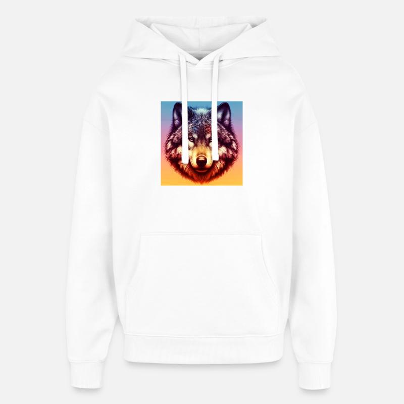 Loup - Sweat à capuche unisexe Stanley/Stella Oversized - blanc