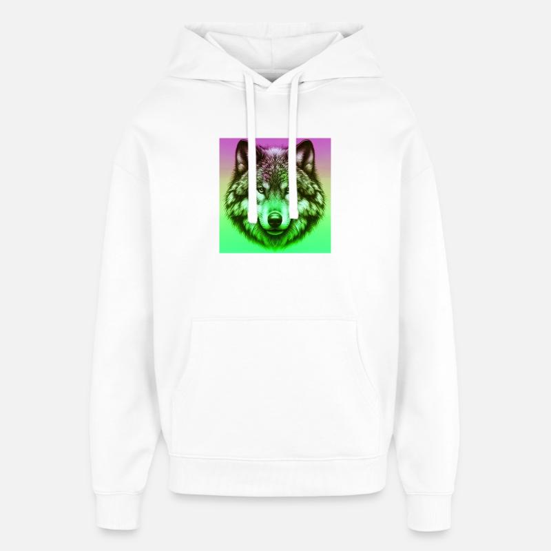 Loup - Sweat à capuche unisexe Stanley/Stella Oversized - blanc